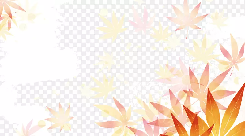 秋天枫叶点缀装饰