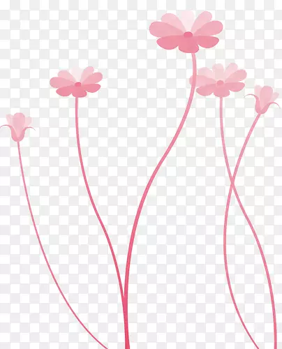 粉色半透明花卉装饰元素