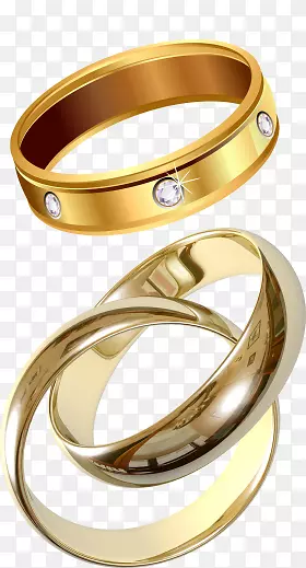 金戒指和一对戒指