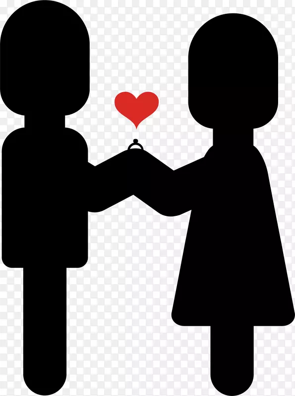 卡通婚礼求婚火柴人