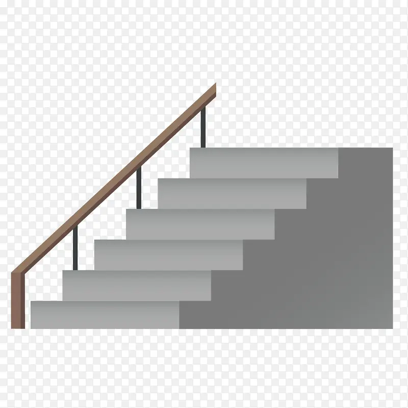 灰色手绘的楼梯台阶