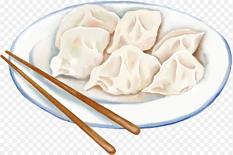 白色盘装日常水饺