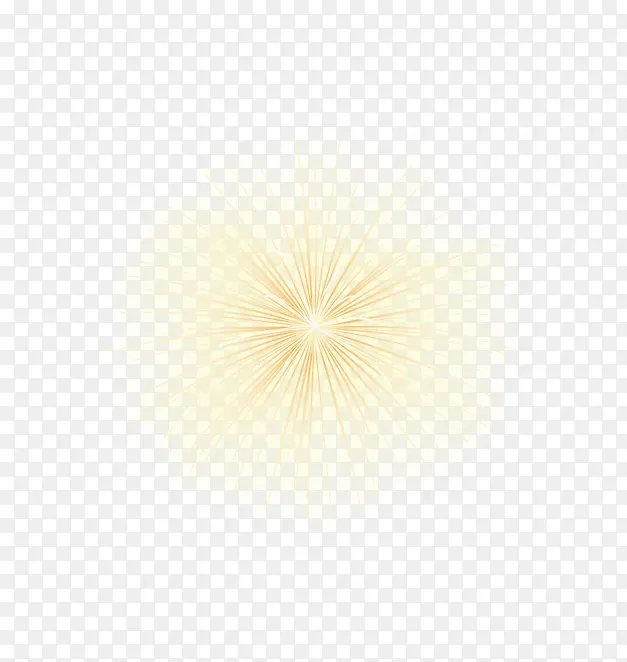 黄色放射星光效果元素
