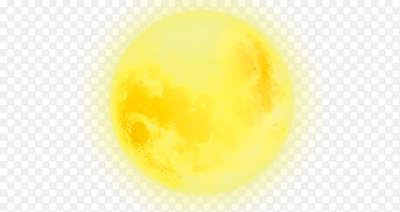 黄色圆形卡通中秋月亮