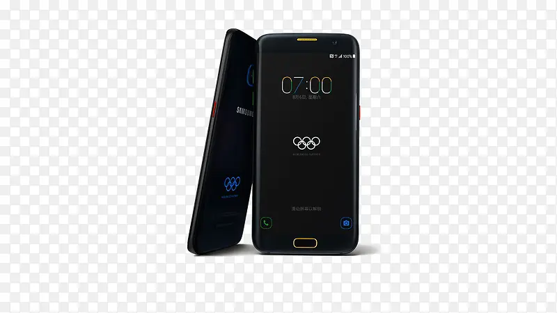 黑色奥运手机三星S7素材