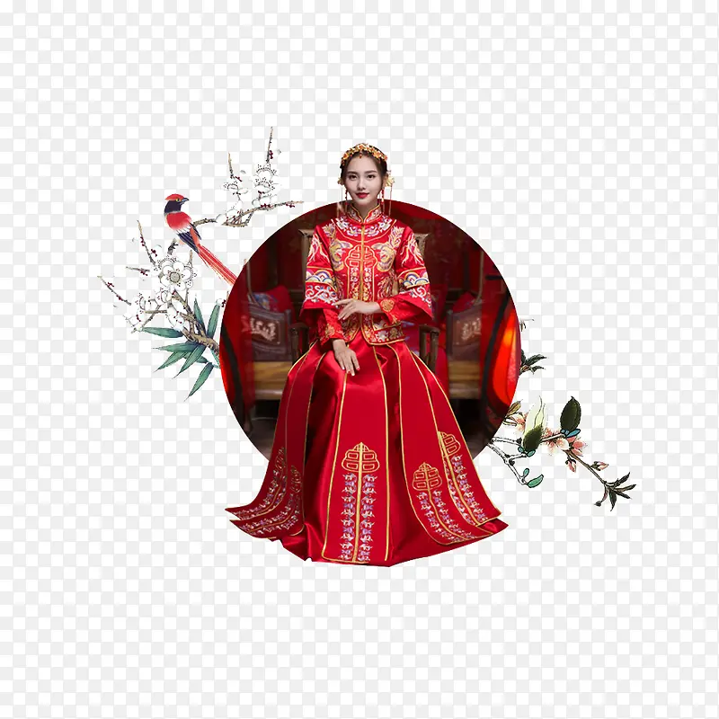 中式结婚礼服龙凤褂