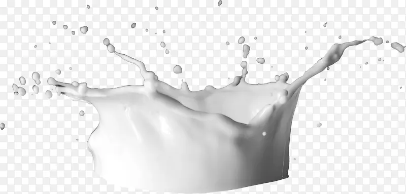 创意白色的牛奶液体飞溅