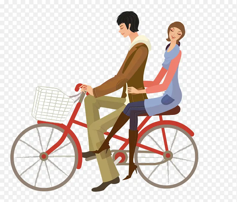 骑单车的情侣背景