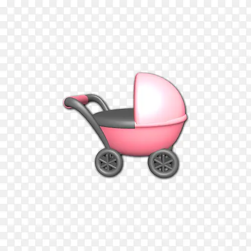 卡通3D粉色婴儿用品手推车