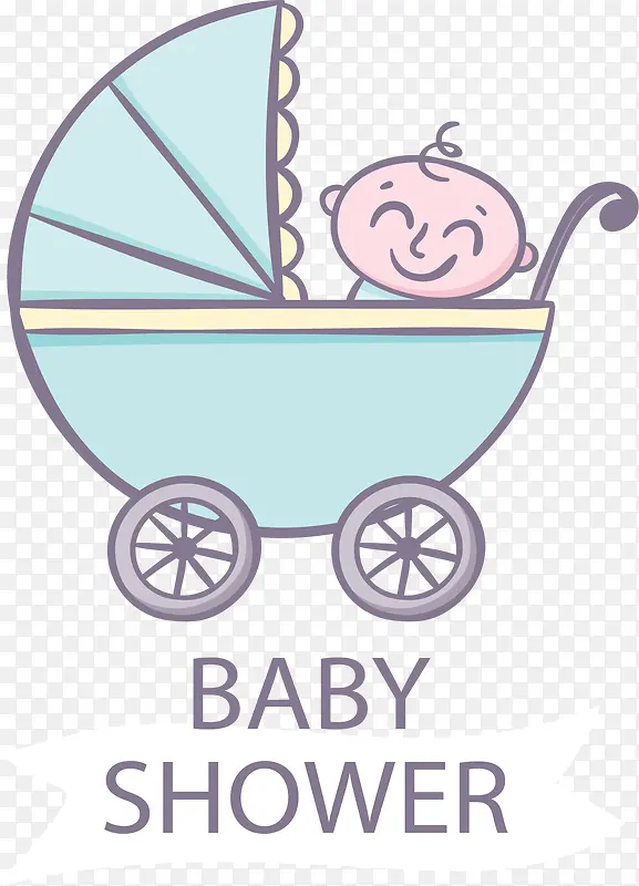 坐在婴儿车里的婴儿
