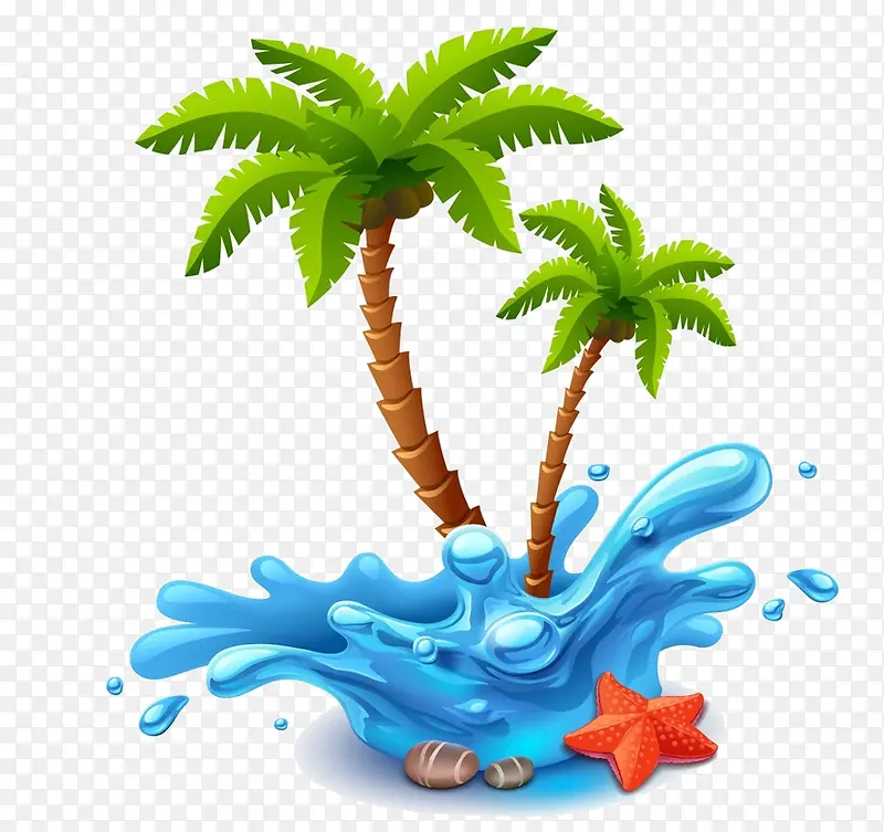 沙滩边的椰子树
