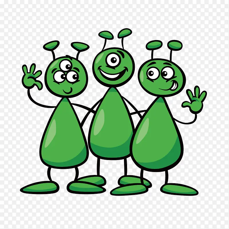 三个绿色的外星人
