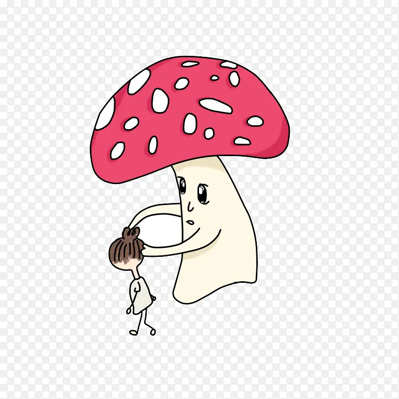 采姑娘的大蘑菇卡通漫画