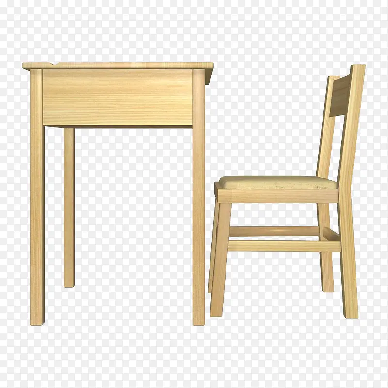 手绘木质课堂桌椅