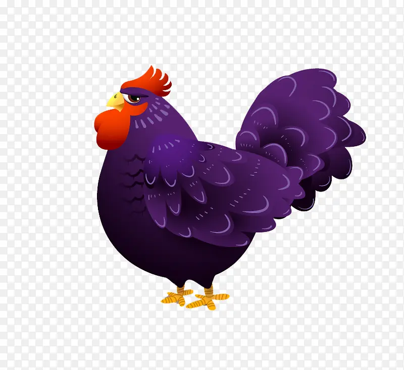 紫色卡通鸡