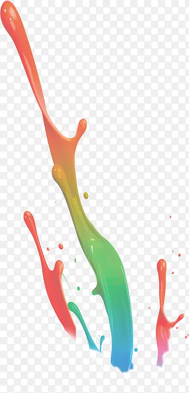 流动的彩色油漆液体