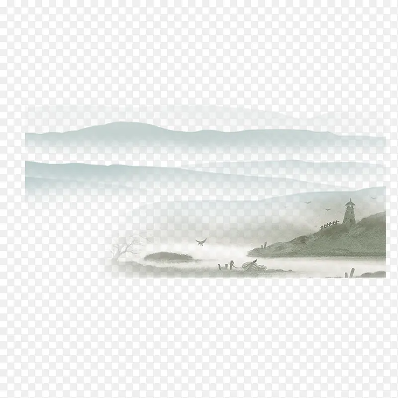中国风山水水墨风景PNG图片素材下载_图片编号ymekmxey-免抠素材网