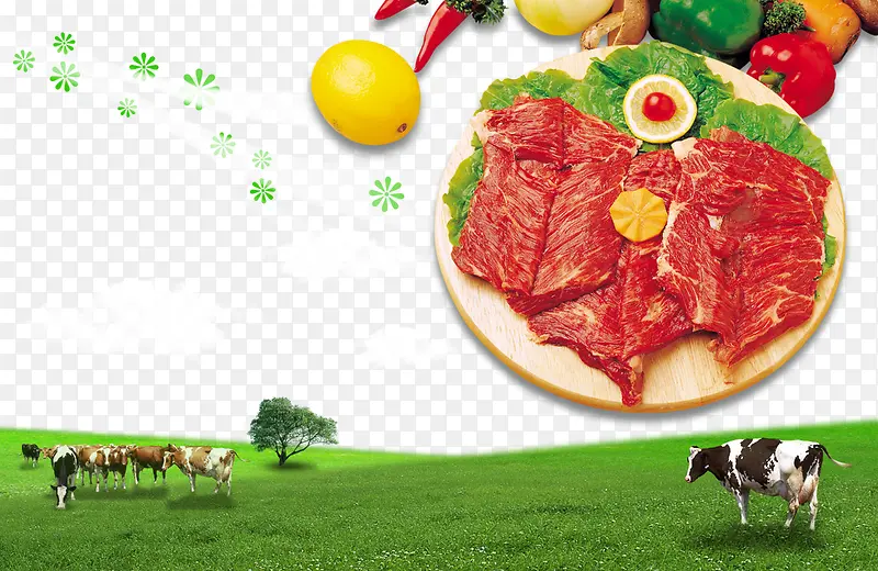 草场鲜牛肉海报
