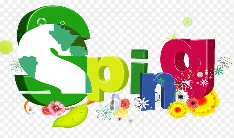 彩色立体SPRING艺术字装饰PNG图片素材下载_图片编号yzdxaxky-免抠素材网