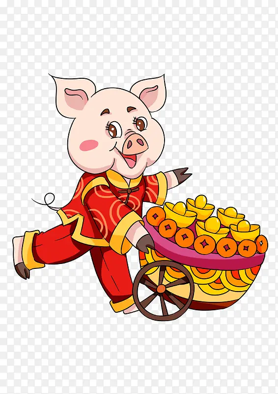 2019猪年卡通猪恭喜发大财
