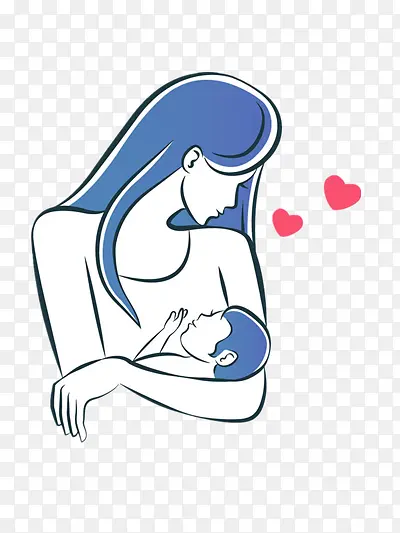 母亲怀抱的婴儿插画矢量图