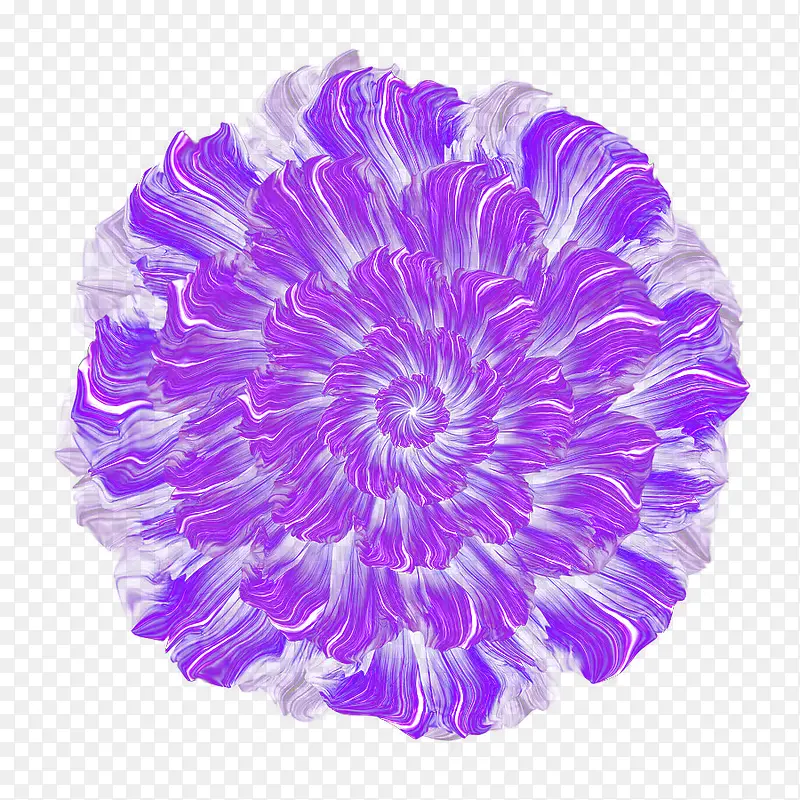 炫酷紫色绽开的花朵顶视图