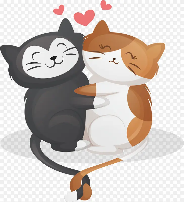 矢量图秀恩爱的猫