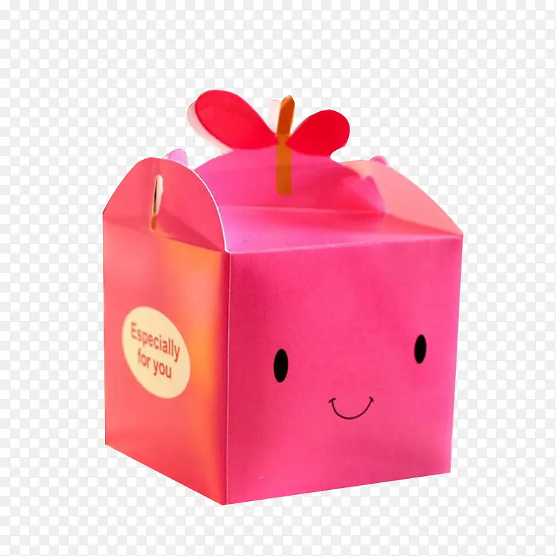桃红色笑脸平安果包装盒