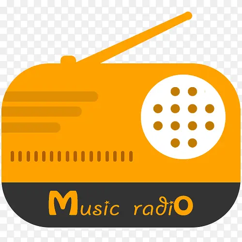 橙色收音机图标