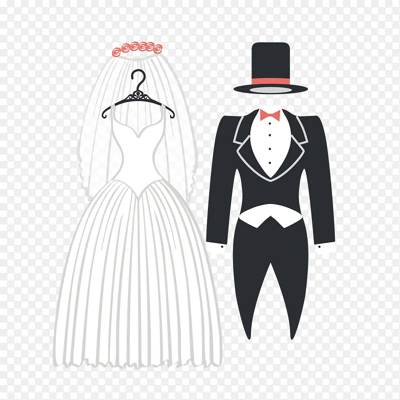 卡通婚礼人物的服装设计