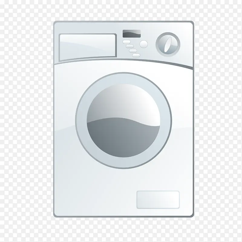 卡通灰色的洗衣机设计矢量图