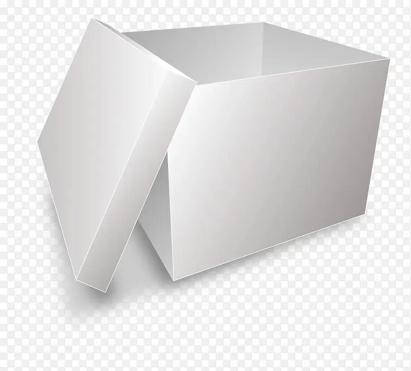 矢量盒子纸壳拟真白色打开