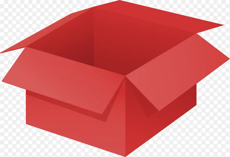 打开的红色纸箱