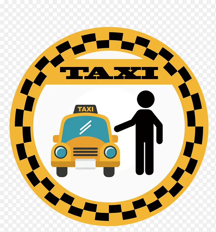 矢量黄色TAXI标志