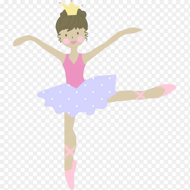 卡通可爱的少儿芭蕾舞女孩免抠教