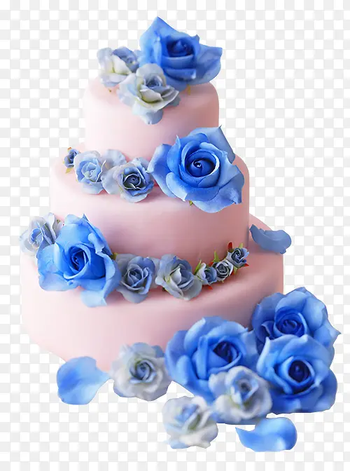蓝玫瑰婚礼花式蛋糕