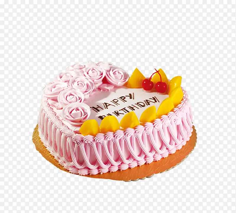 粉红玫瑰奶油蛋糕