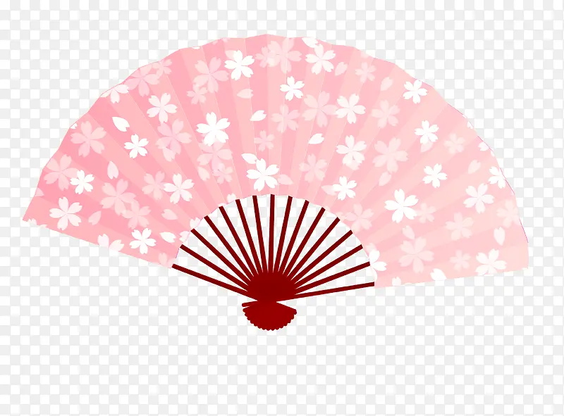 中国风粉色花朵扇子