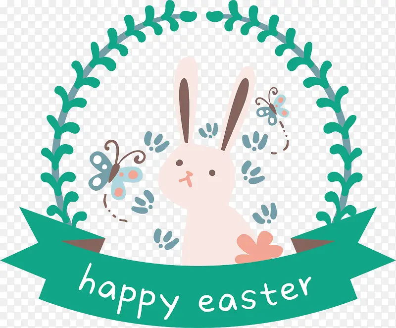 复活节小兔子标签