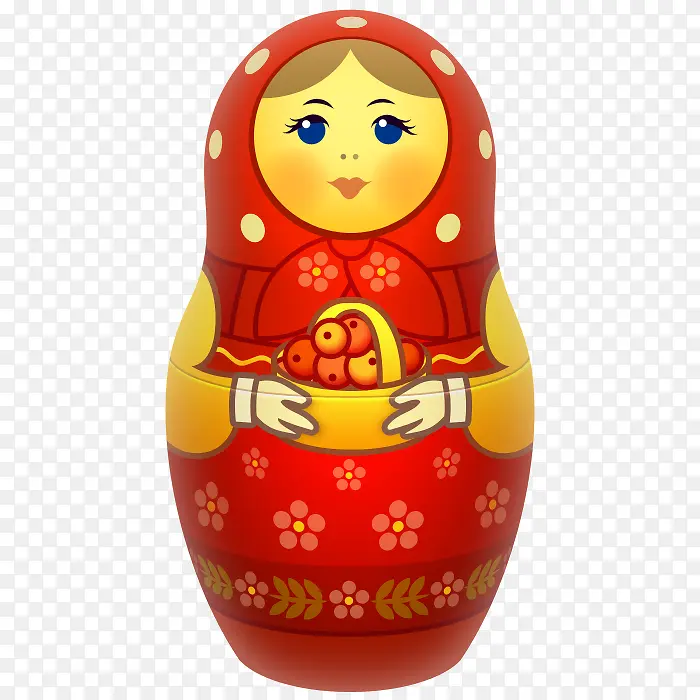 红色的俄式套娃大Matreshka-icons