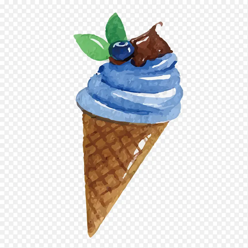 夏日蓝莓冰淇淋免抠png
