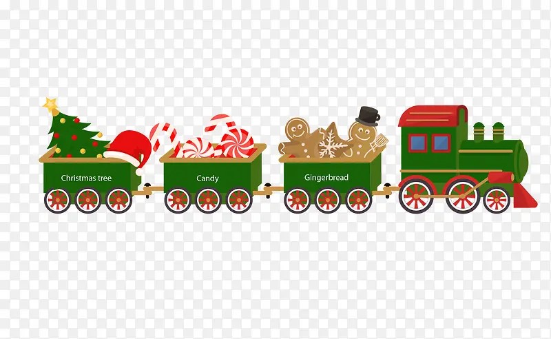 可爱圣诞火车矢量图