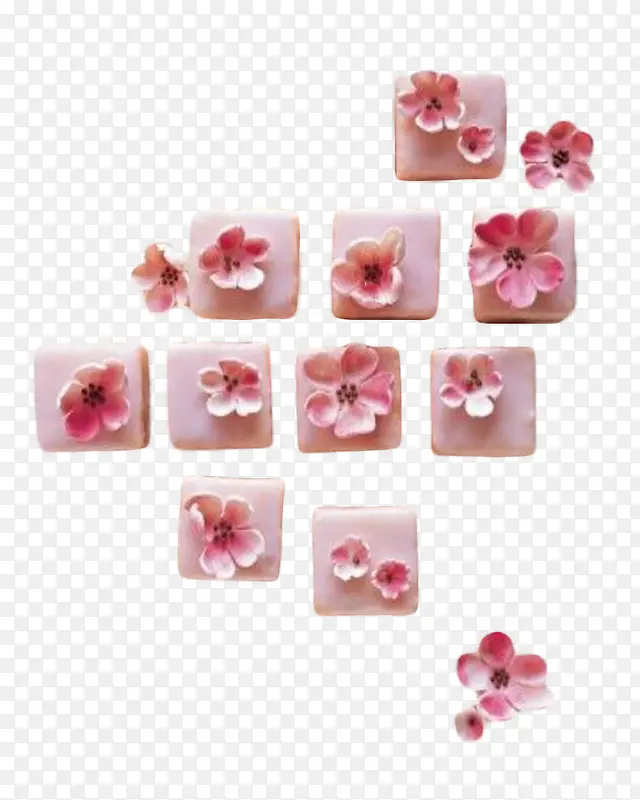 粉色小清新艺术组合樱花小蛋糕