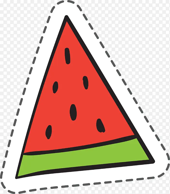 红色三角形西瓜元素