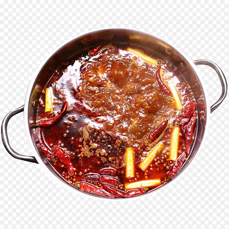 滚烫的麻辣红油火锅