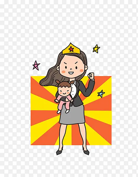 平衡家庭与事业的女超人妈妈装饰