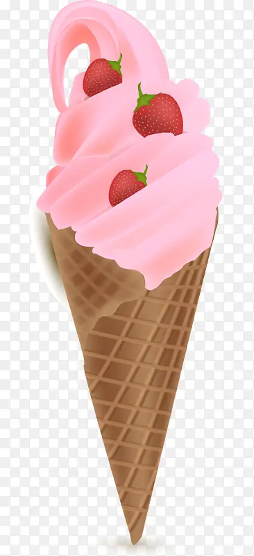 夏季粉色水果冰激凌