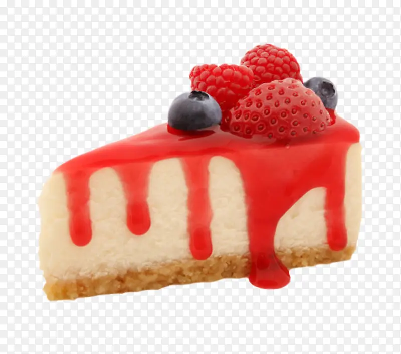 蓝莓草莓三角形蛋糕实物