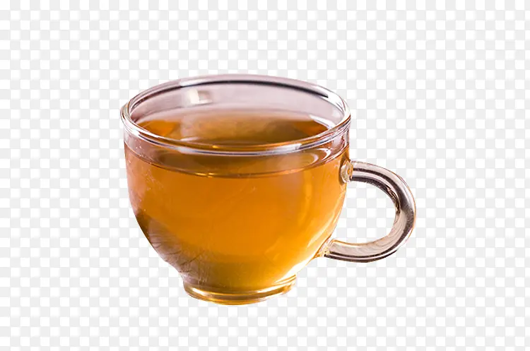 玻璃杯里的大麦茶茶汤免抠素材