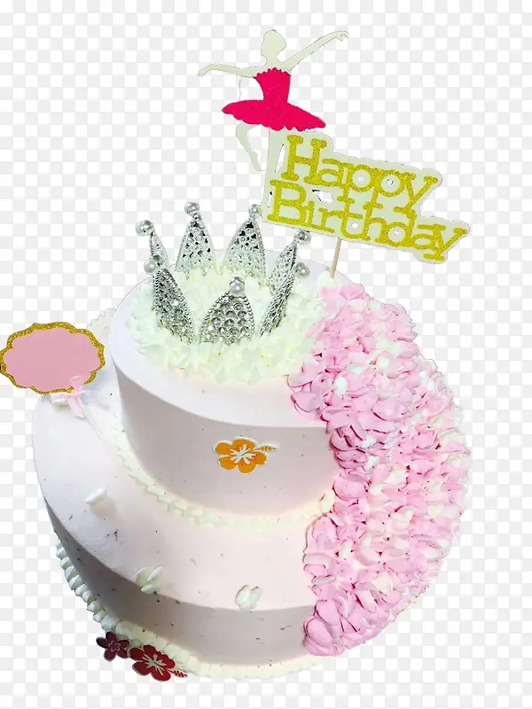 芭蕾皇冠女孩生日蛋糕
